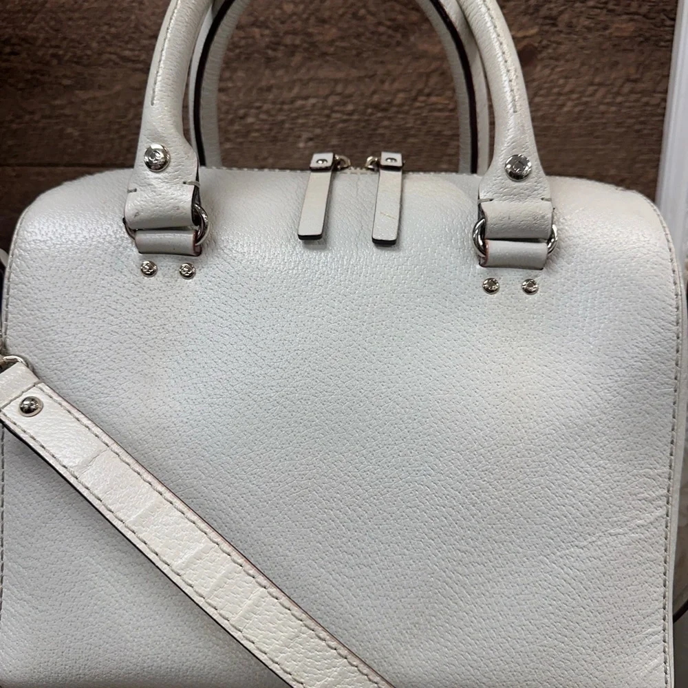 Kate Spade New York Leather Satchel Crossbody – Cream